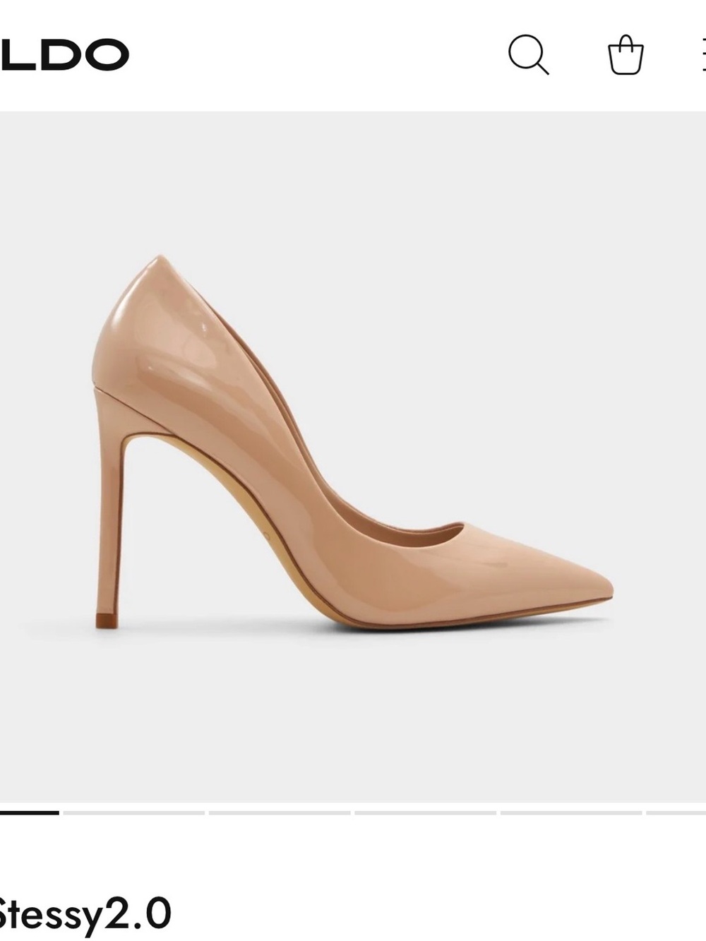 Aldo Nude Patent Pointed-Toe Stiletto Pump Size 8
